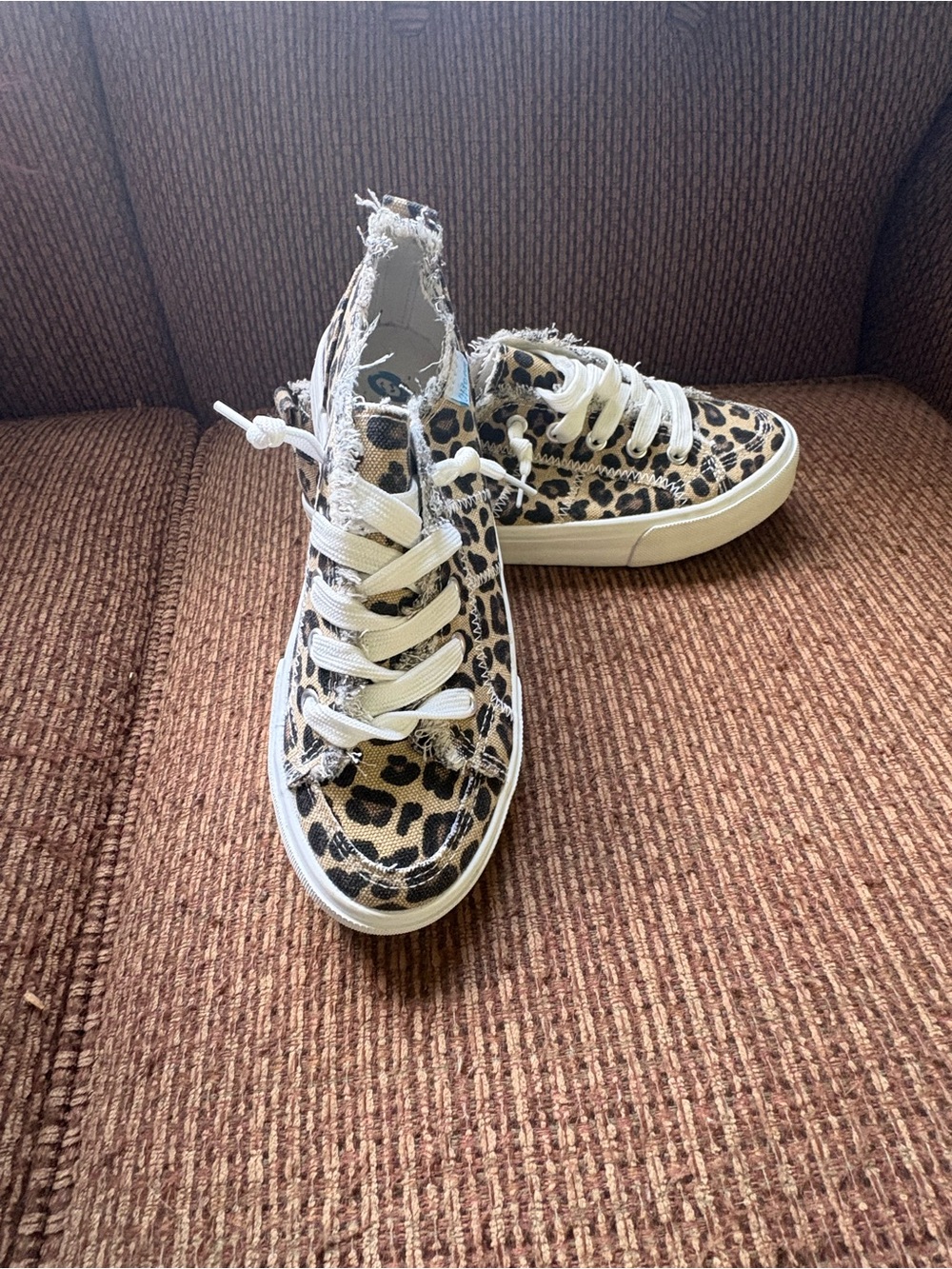Strom Leopard Print Canvas Sneakers with White Laces